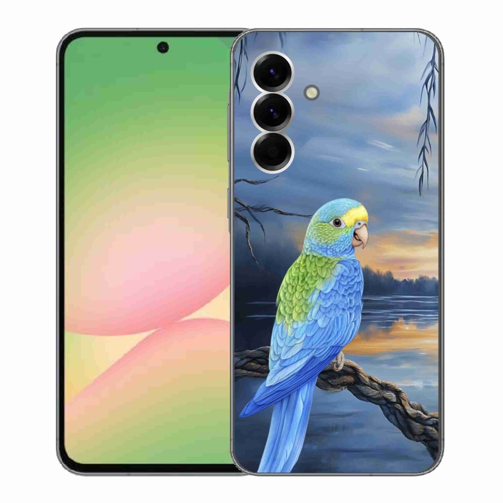 Gélový kryt mmCase na Samsung Galaxy A56 5G - modrý papagáj