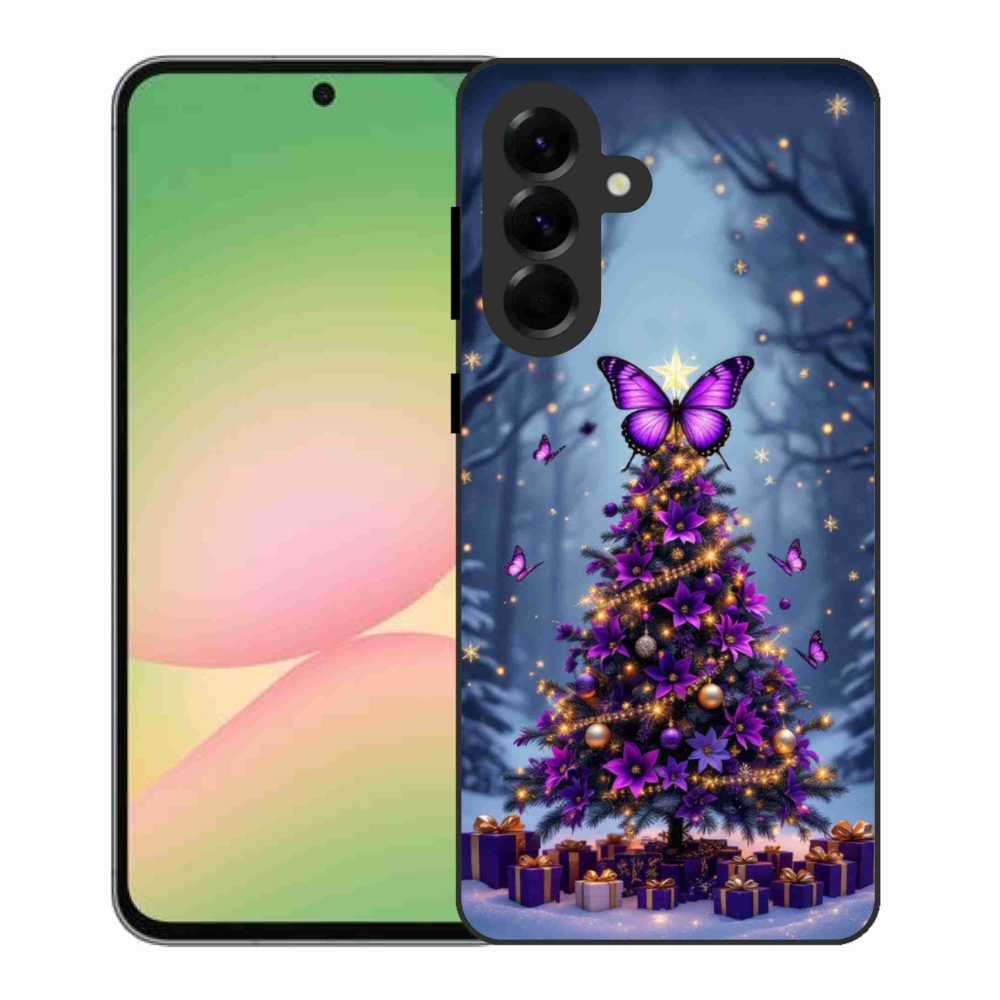 Gélový kryt mmCase na Samsung Galaxy A56 5G - motýlí vianočný stromček