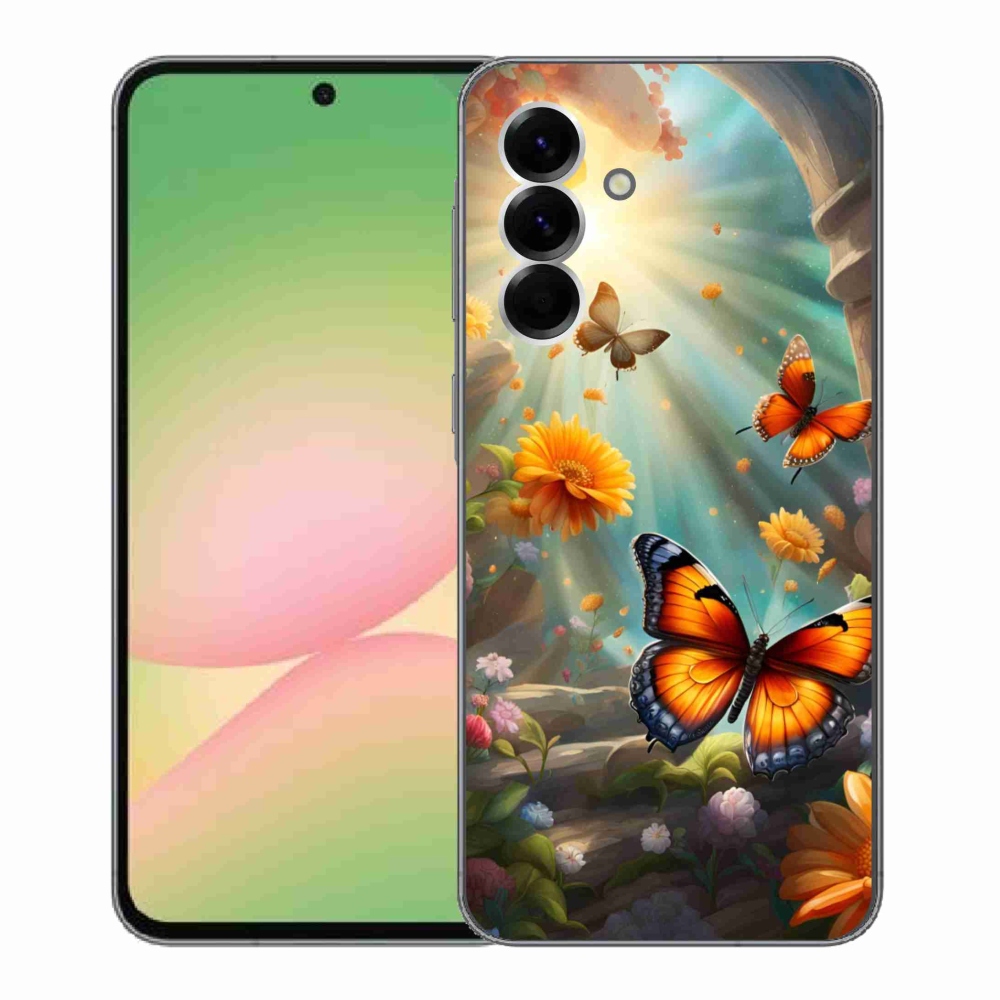 Gélový kryt mmCase na Samsung Galaxy A56 5G - motýlia záhrada 2