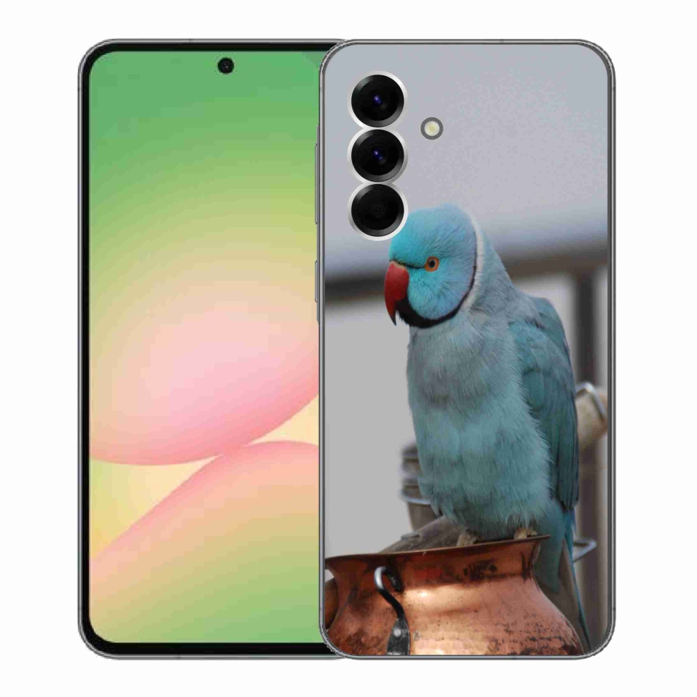 Gélový kryt mmCase na Samsung Galaxy A56 5G - papagáj alexander modrý