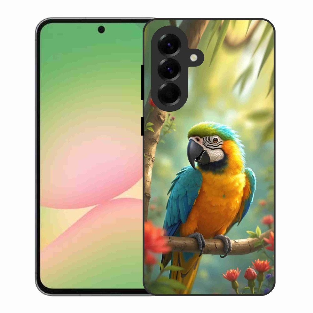 Gélový kryt mmCase na Samsung Galaxy A56 5G - papagáj ara modrožltá