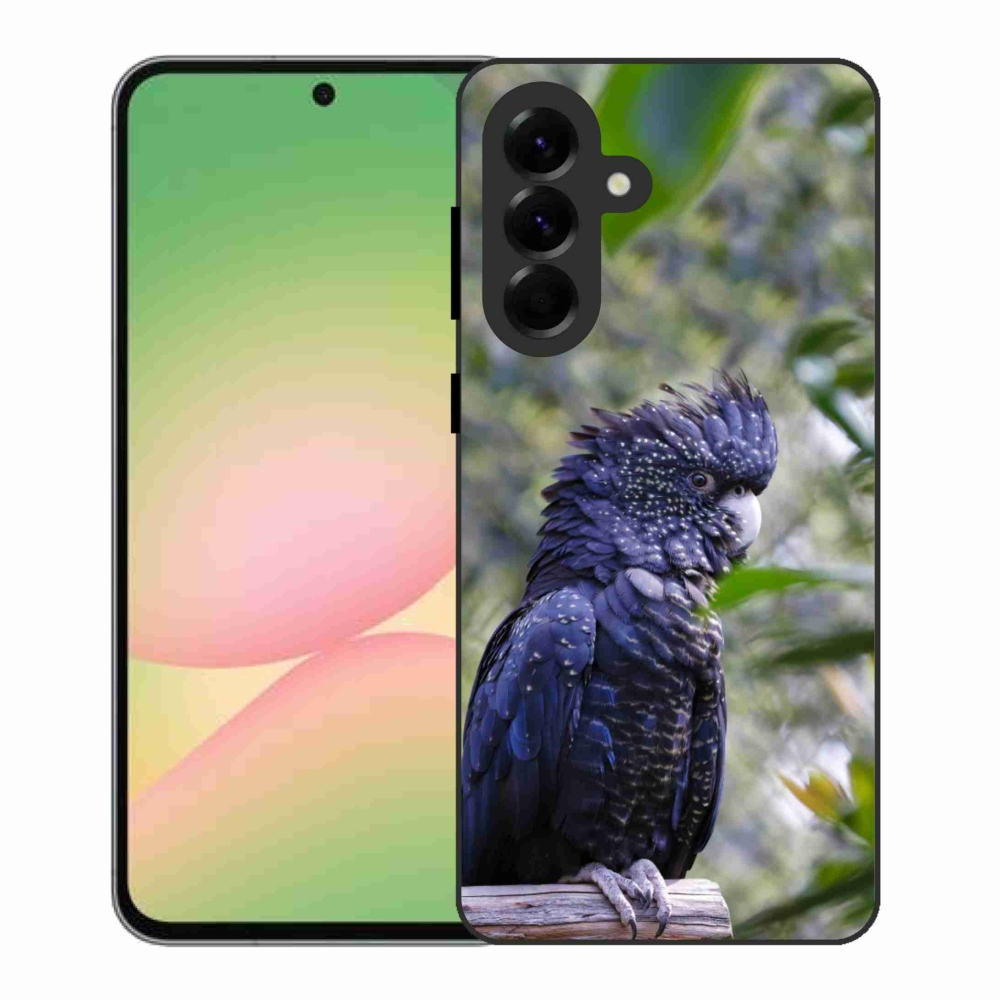 Gélový kryt mmCase na Samsung Galaxy A56 5G - papagáj kakadu čierny