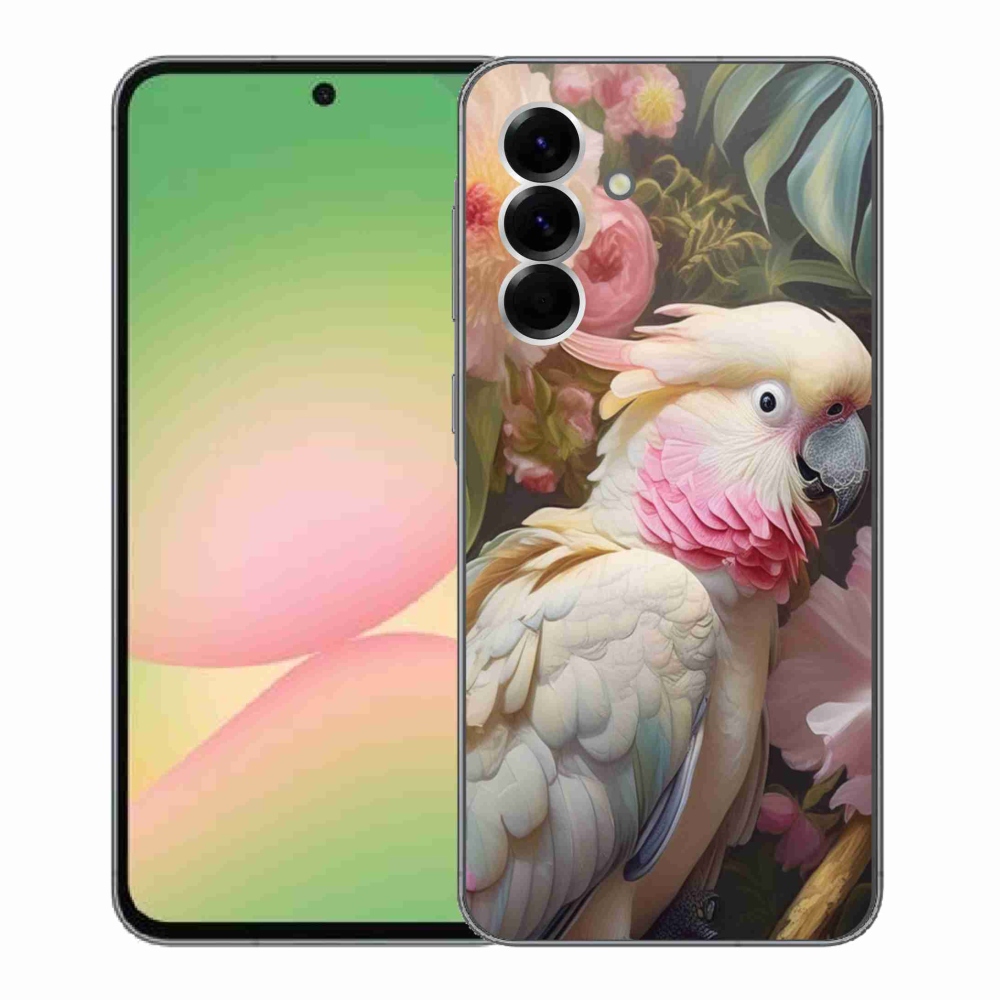 Gélový kryt mmCase na Samsung Galaxy A56 5G - papagáj kakadu ružový 2