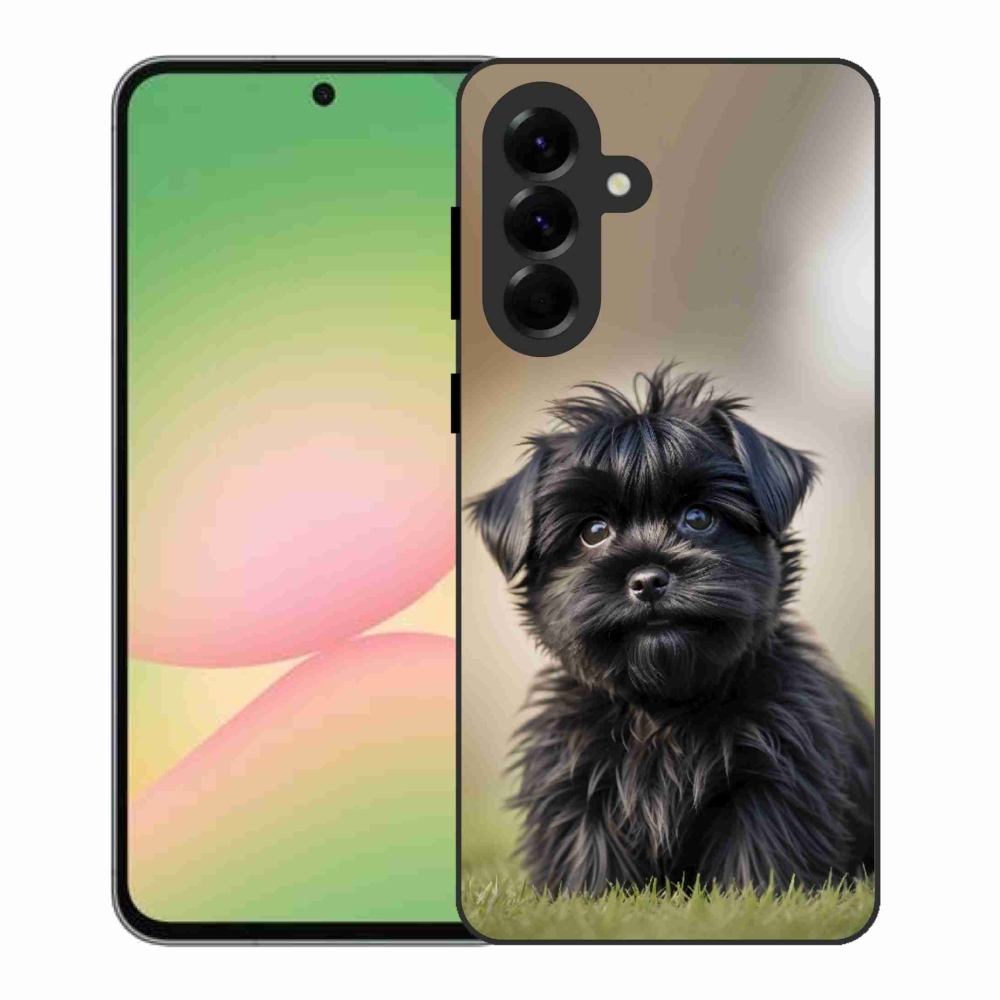 Gélový kryt mmCase na Samsung Galaxy A56 5G - roztomilý čierny psík
