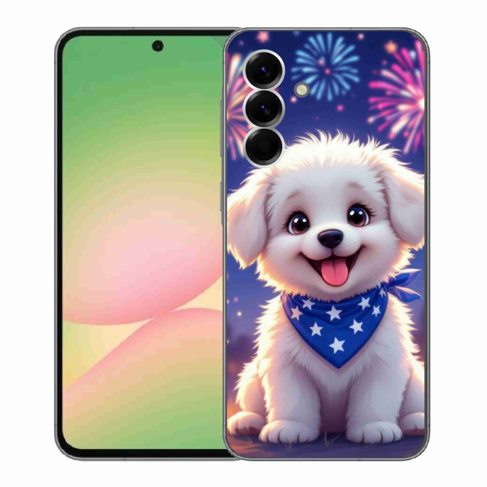 Gélový kryt mmCase na Samsung Galaxy A56 5G - slávnostné šteňa