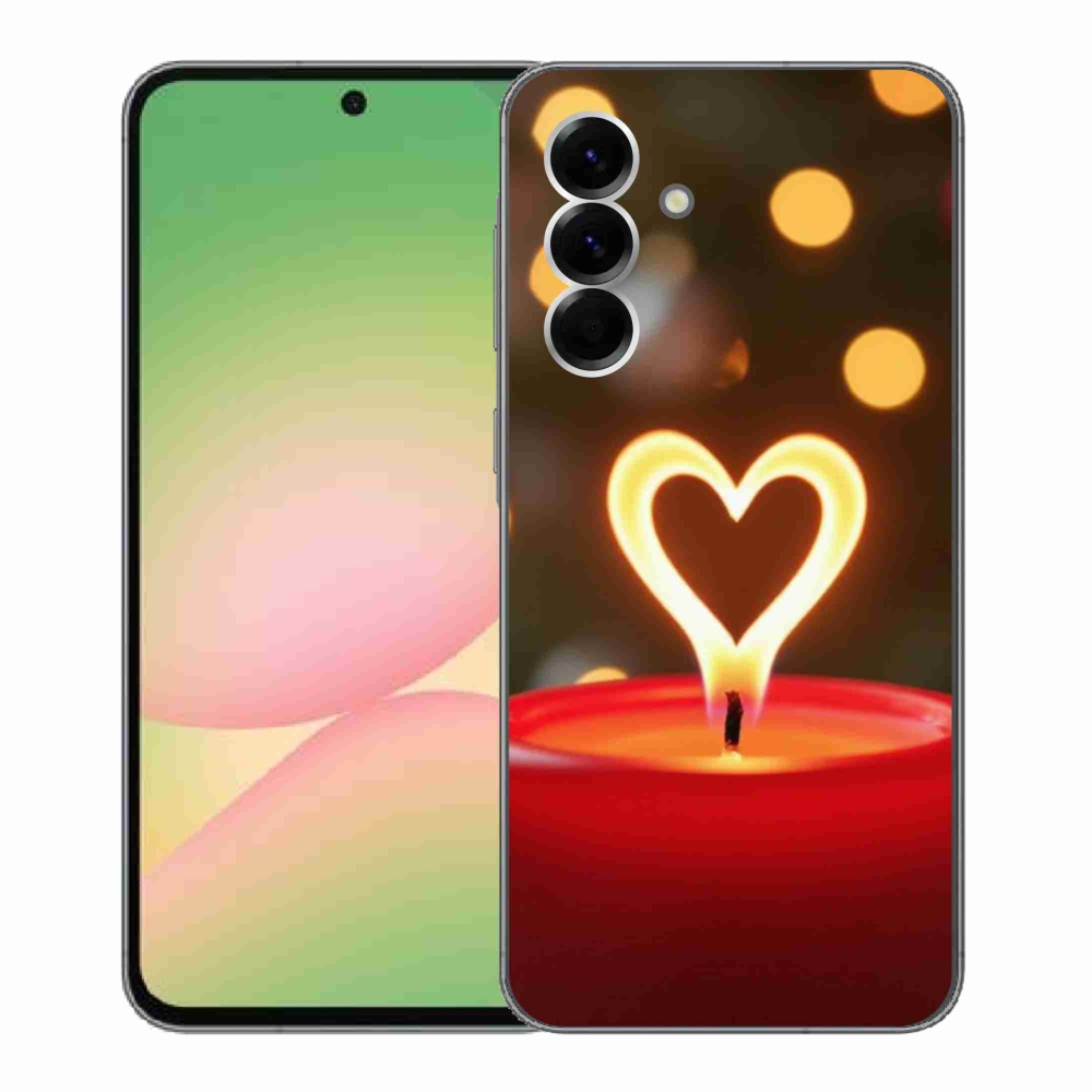 Gélový kryt mmCase na Samsung Galaxy A56 5G - srdce z plameňa