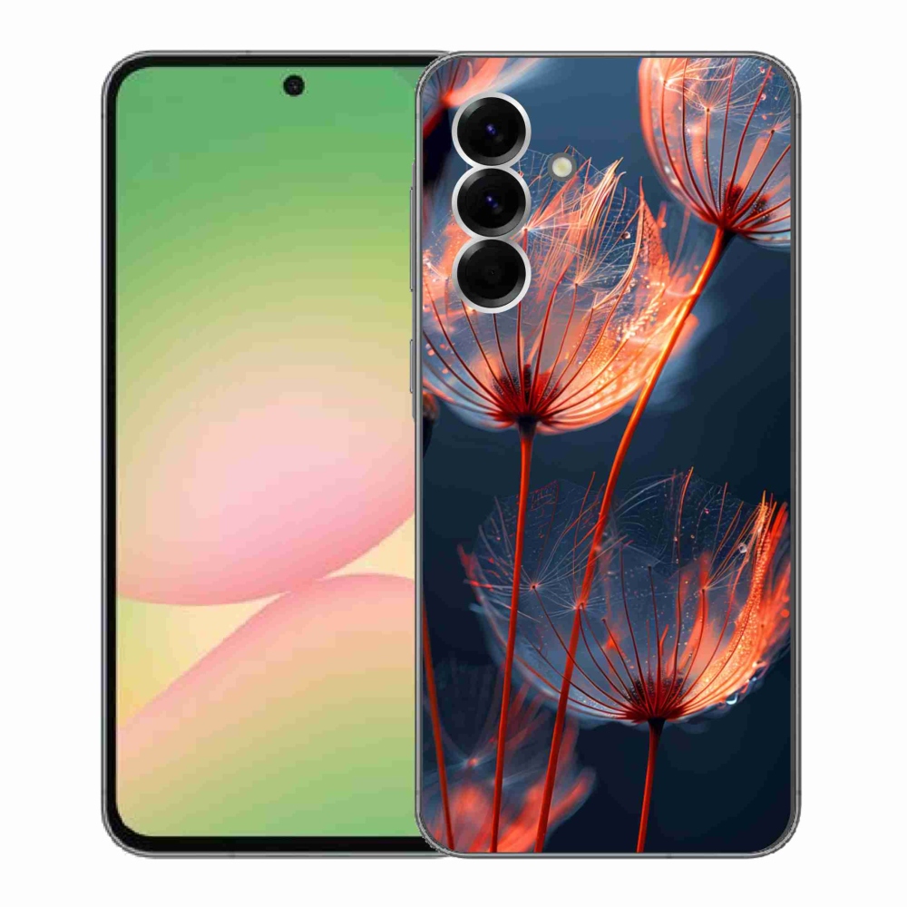 Gélový kryt mmCase na Samsung Galaxy A56 5G - svetielkujúce páperie