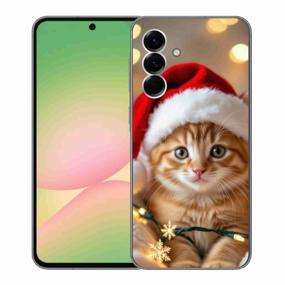 Gélový kryt mmCase na Samsung Galaxy A56 5G - vianočné mačiatko