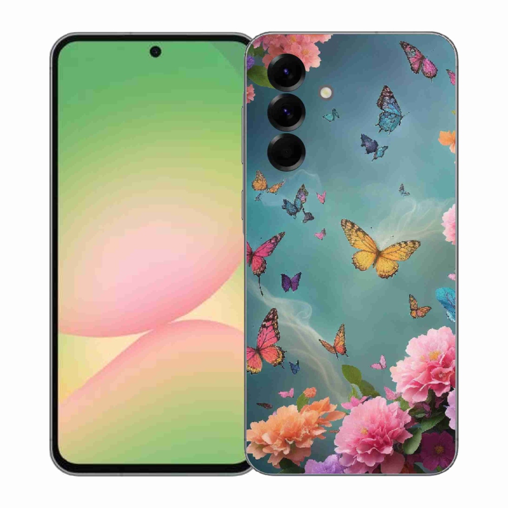 Gélový kryt mmCase na Samsung Galaxy A57 5G - farebné kvety a motýle