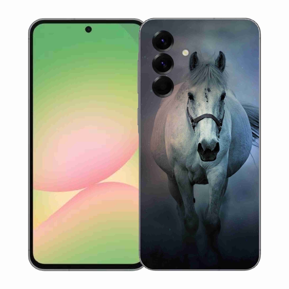 Gélový kryt mmCase na Samsung Galaxy A57 5G - bežiaci biely kôň