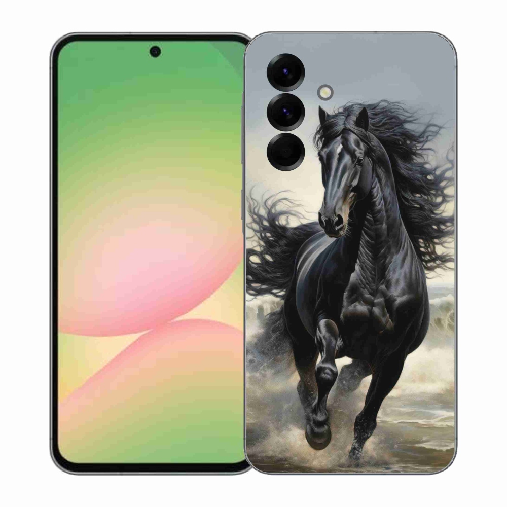 Gélový kryt mmCase na Samsung Galaxy A57 5G - bežiaci čierny kôň