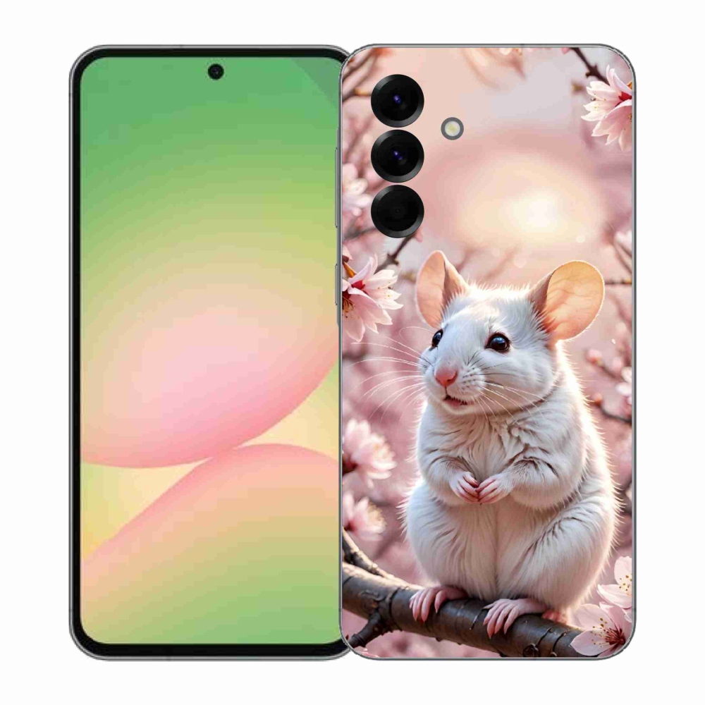 Gélový kryt mmCase na Samsung Galaxy A57 5G - biela myš na vetve
