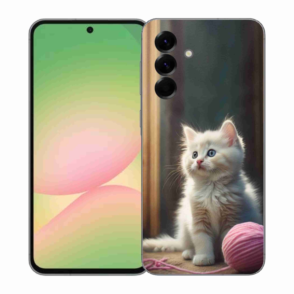 Gélový kryt mmCase na Samsung Galaxy A57 5G - biele mačiatko 2