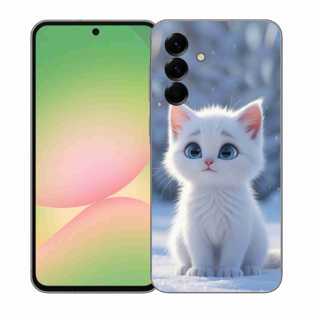 Gélový kryt mmCase na Samsung Galaxy A57 5G - biele mačiatko 3