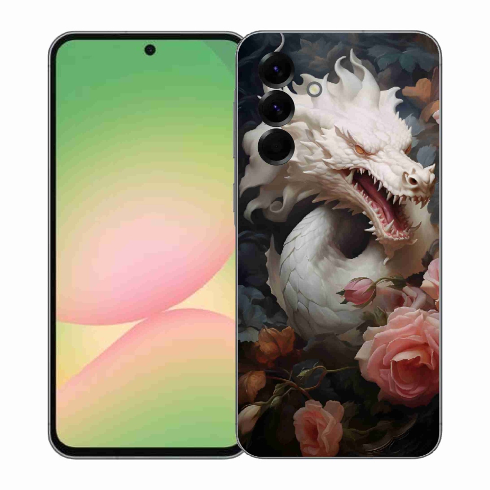 Gélový kryt mmCase na Samsung Galaxy A57 5G - biely drak