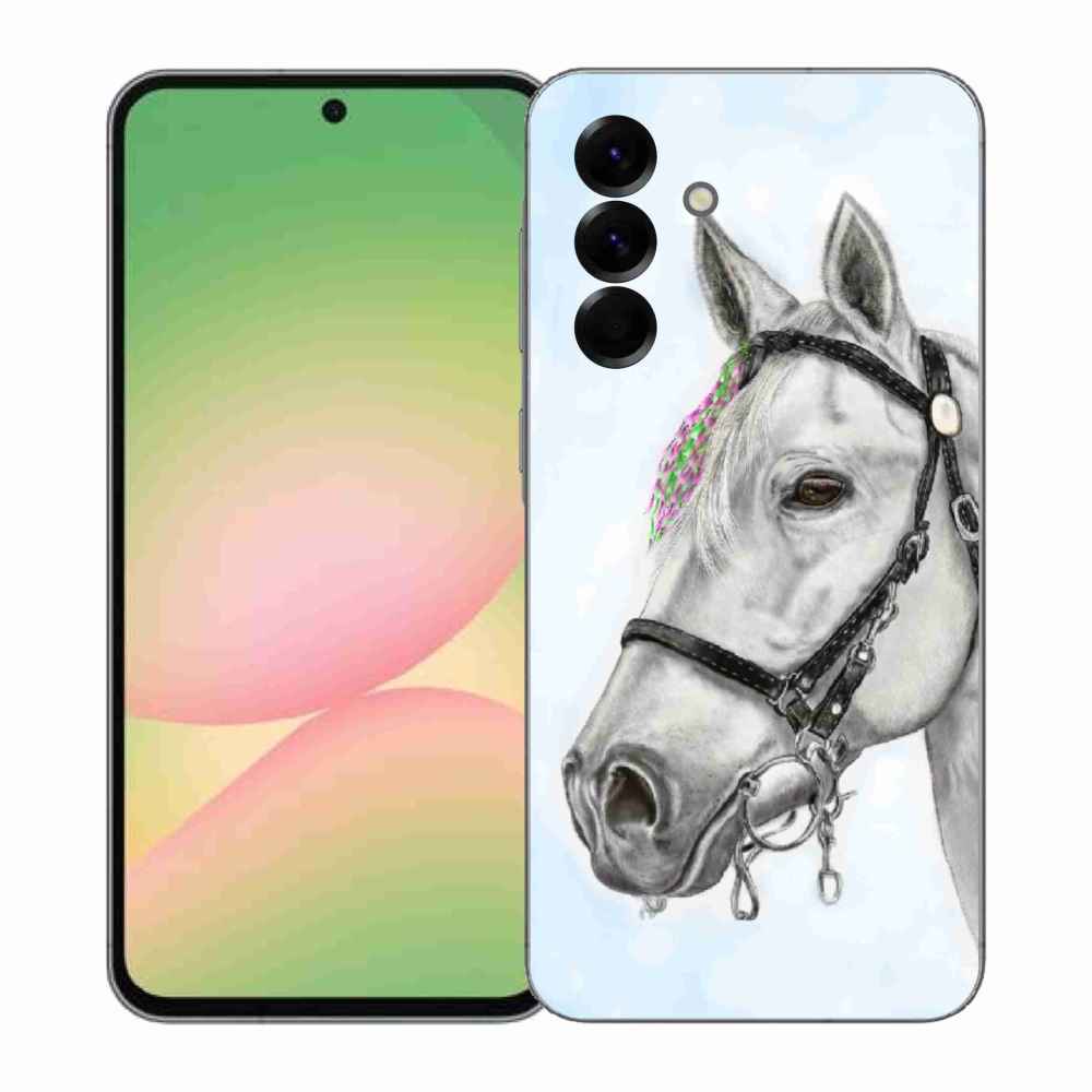 Gélový kryt mmCase na Samsung Galaxy A57 5G - biely kôň 1