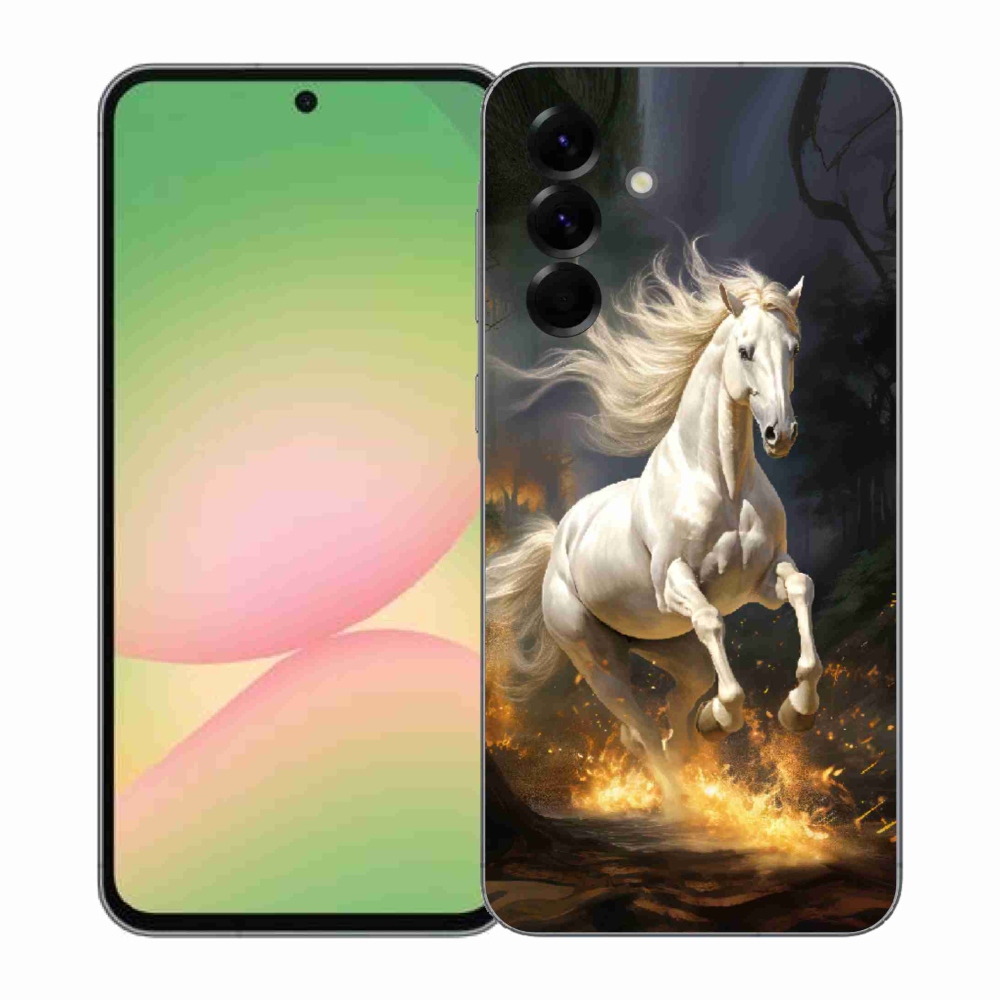 Gélový kryt mmCase na Samsung Galaxy A57 5G - biely kôň 2