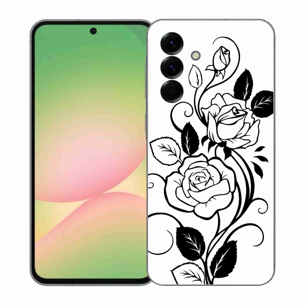 Gélový kryt mmCase na Samsung Galaxy A57 5G - čiernobiela ruža