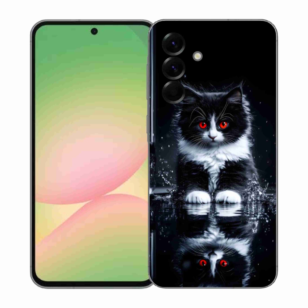 Gélový kryt mmCase na Samsung Galaxy A57 5G - čiernobiele mačiatko