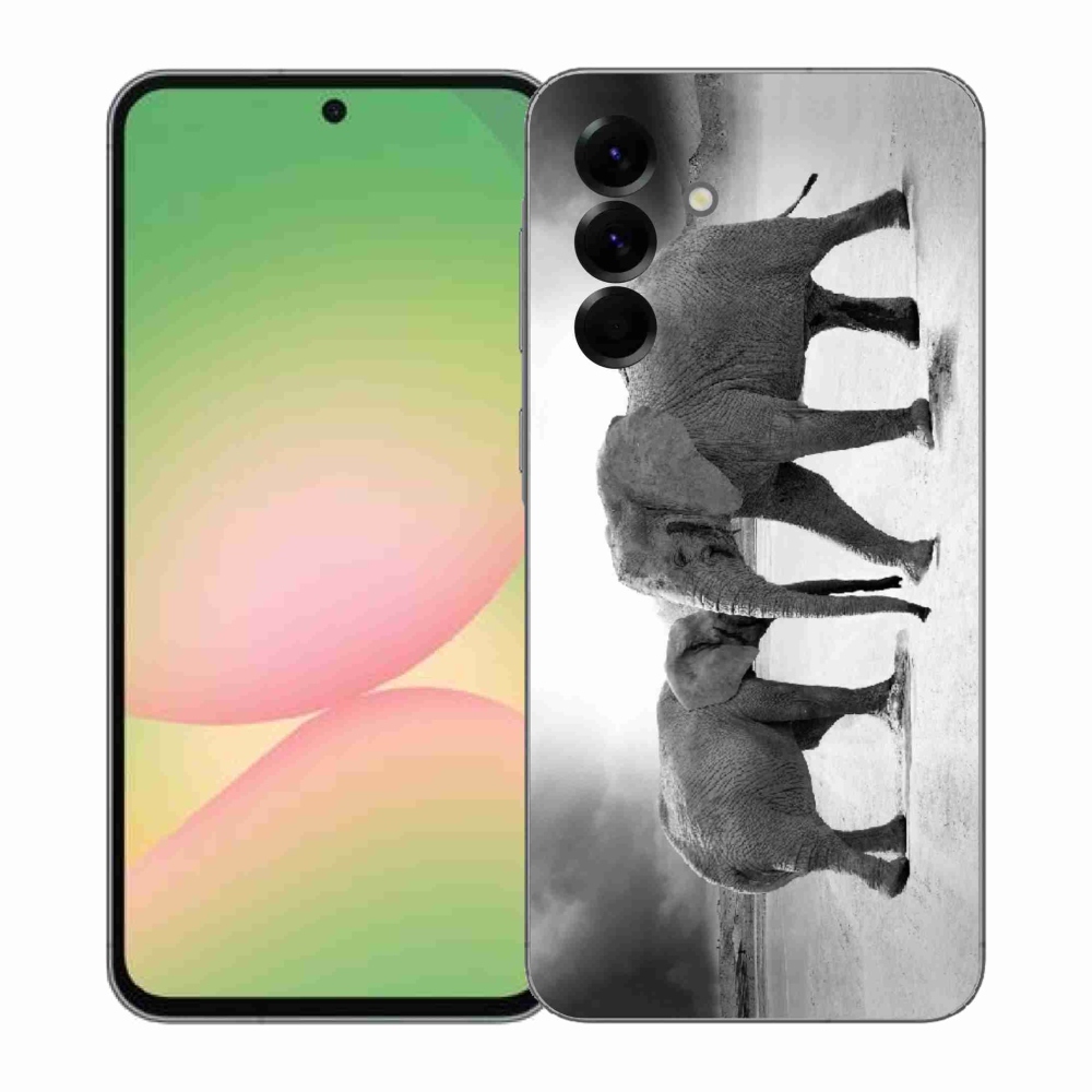 Gélový kryt mmCase na Samsung Galaxy A57 5G - čiernobieli slony