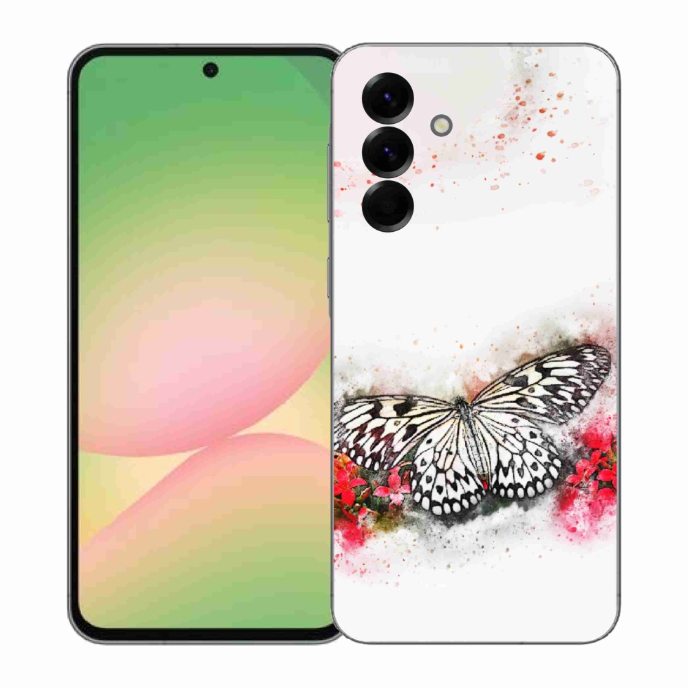 Gélový kryt mmCase na Samsung Galaxy A57 5G - čiernobiely motýľ