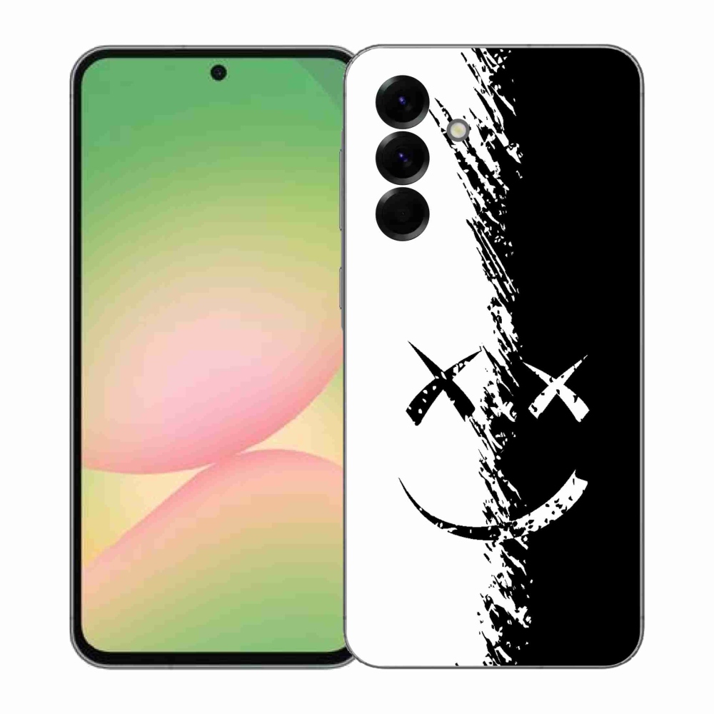 Gélový kryt mmCase na Samsung Galaxy A57 5G - čiernobiely smajlík