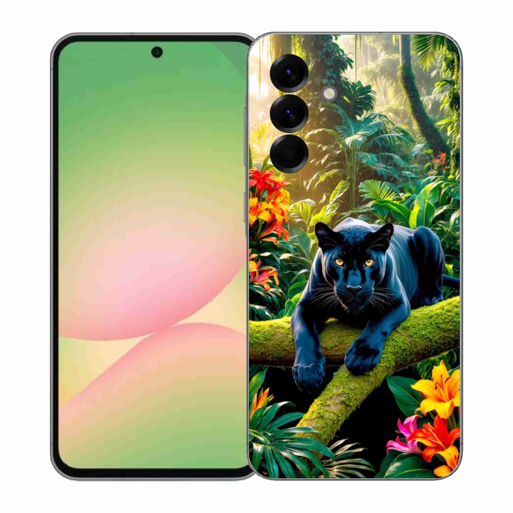 Gélový kryt mmCase na Samsung Galaxy A57 5G - čierny panter v džungli