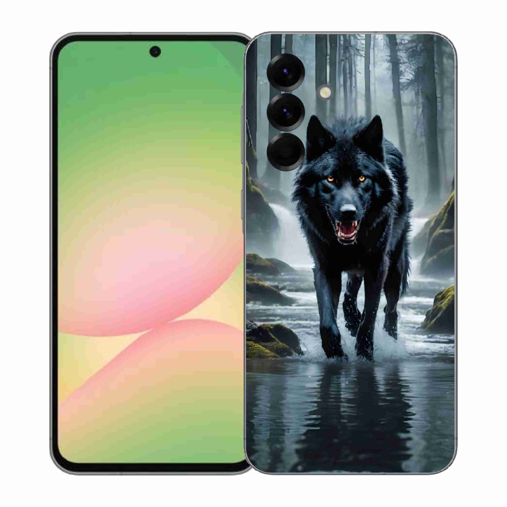 Gélový kryt mmCase na Samsung Galaxy A57 5G - čierny vlk