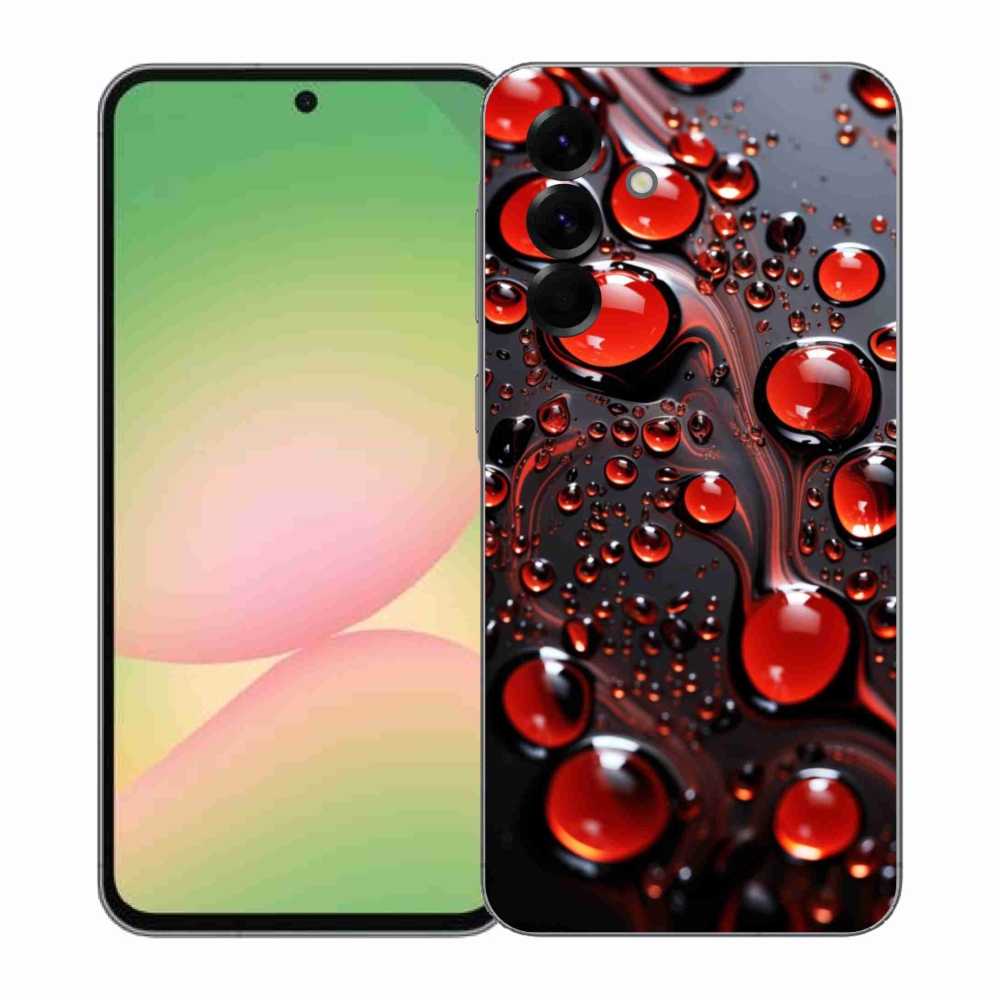 Gélový kryt mmCase na Samsung Galaxy A57 5G - červené kvapky 2