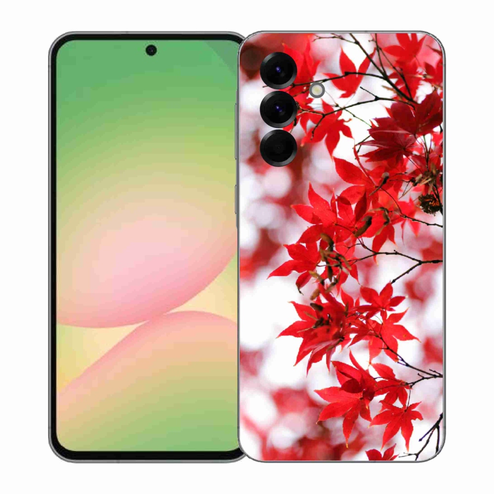 Gélový kryt mmCase na Samsung Galaxy A57 5G - červené listy