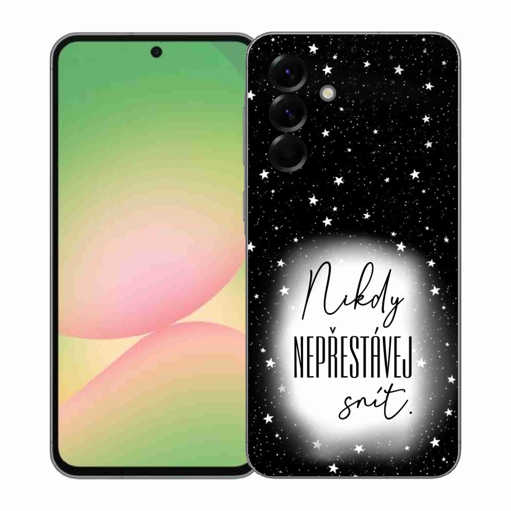 Gélový kryt mmCase na Samsung Galaxy A57 5G - citát 1 bieločierne pozadie