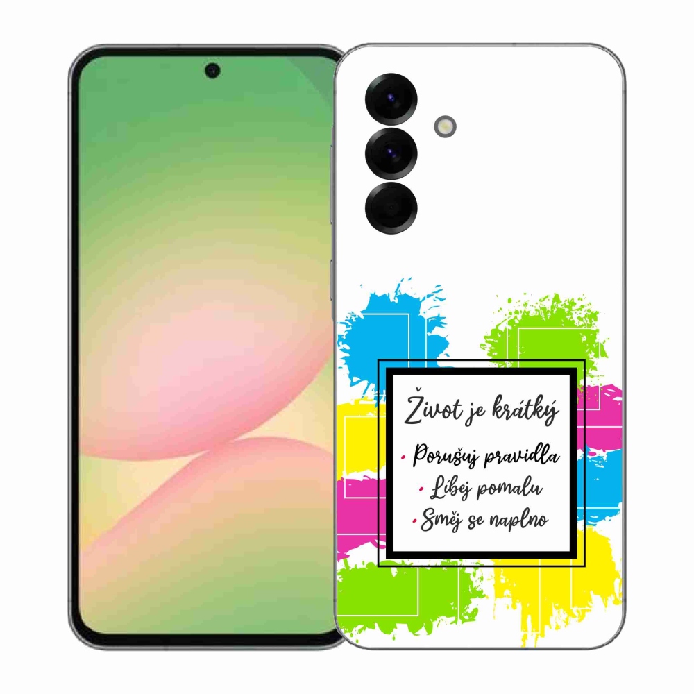 Gélový kryt mmCase na Samsung Galaxy A57 5G - citát 5 biele pozadie