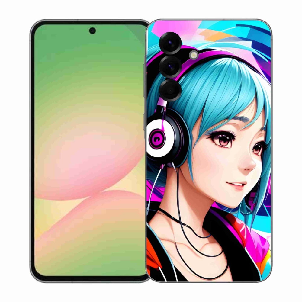 Gélový kryt mmCase na Samsung Galaxy A57 5G - dievča so slúchadlami