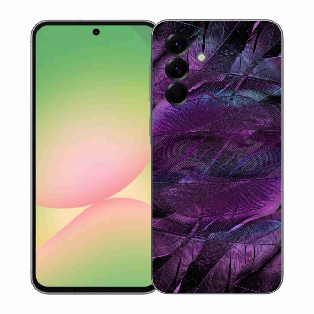 Gélový kryt mmCase na Samsung Galaxy A57 5G - fialové pierka