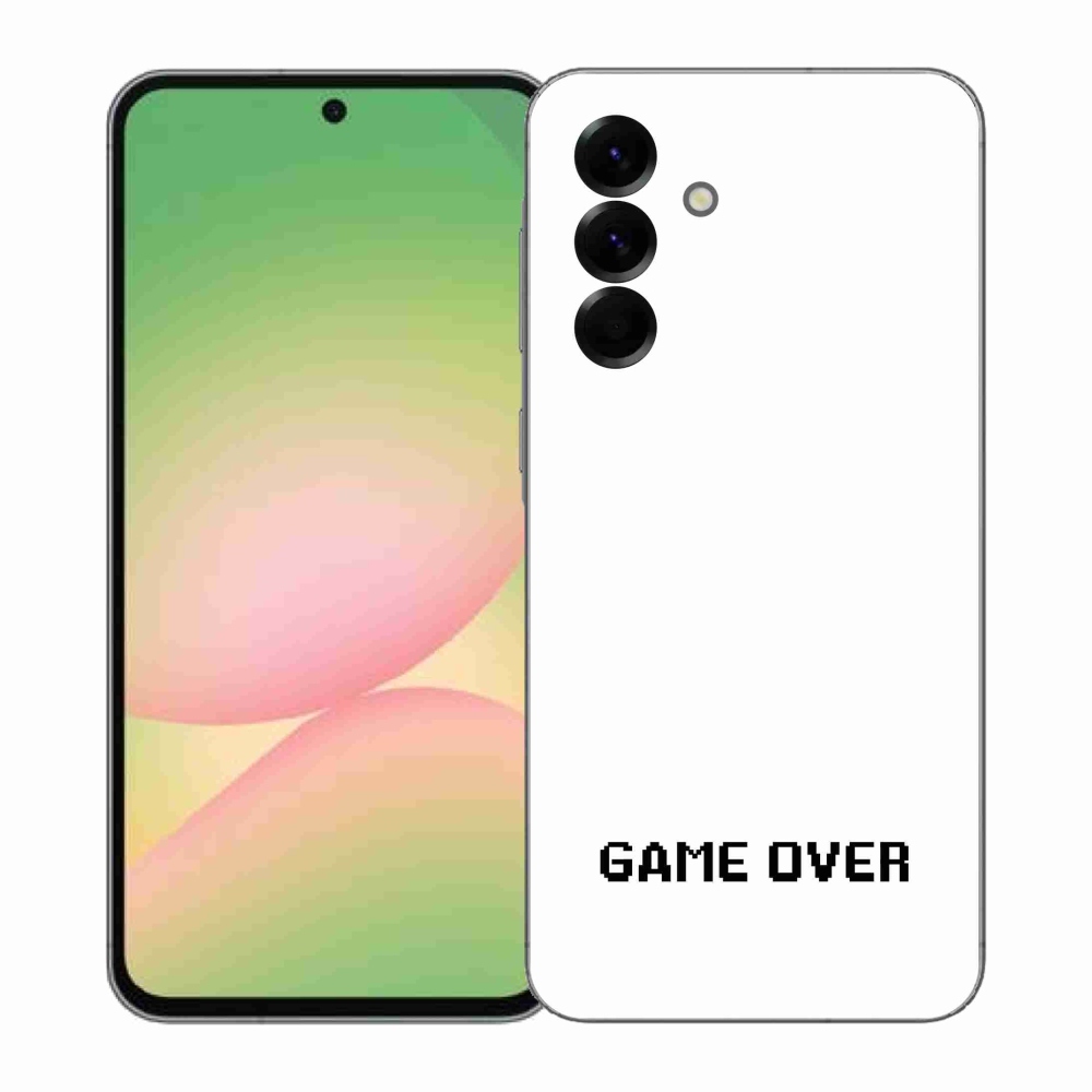 Gélový kryt mmCase na Samsung Galaxy A57 5G - game over biele pozadie