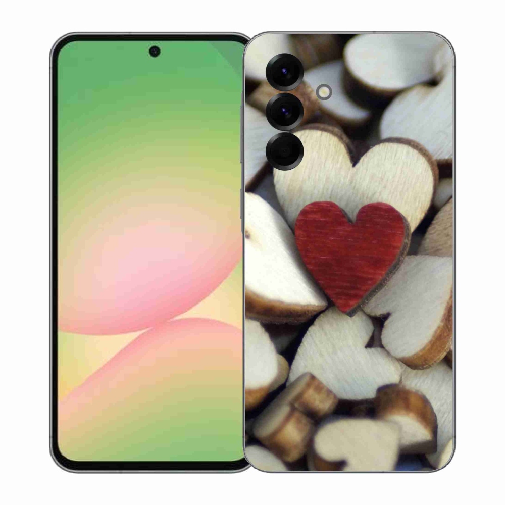 Gélový kryt mmCase na Samsung Galaxy A57 5G - gravírované červené srdce