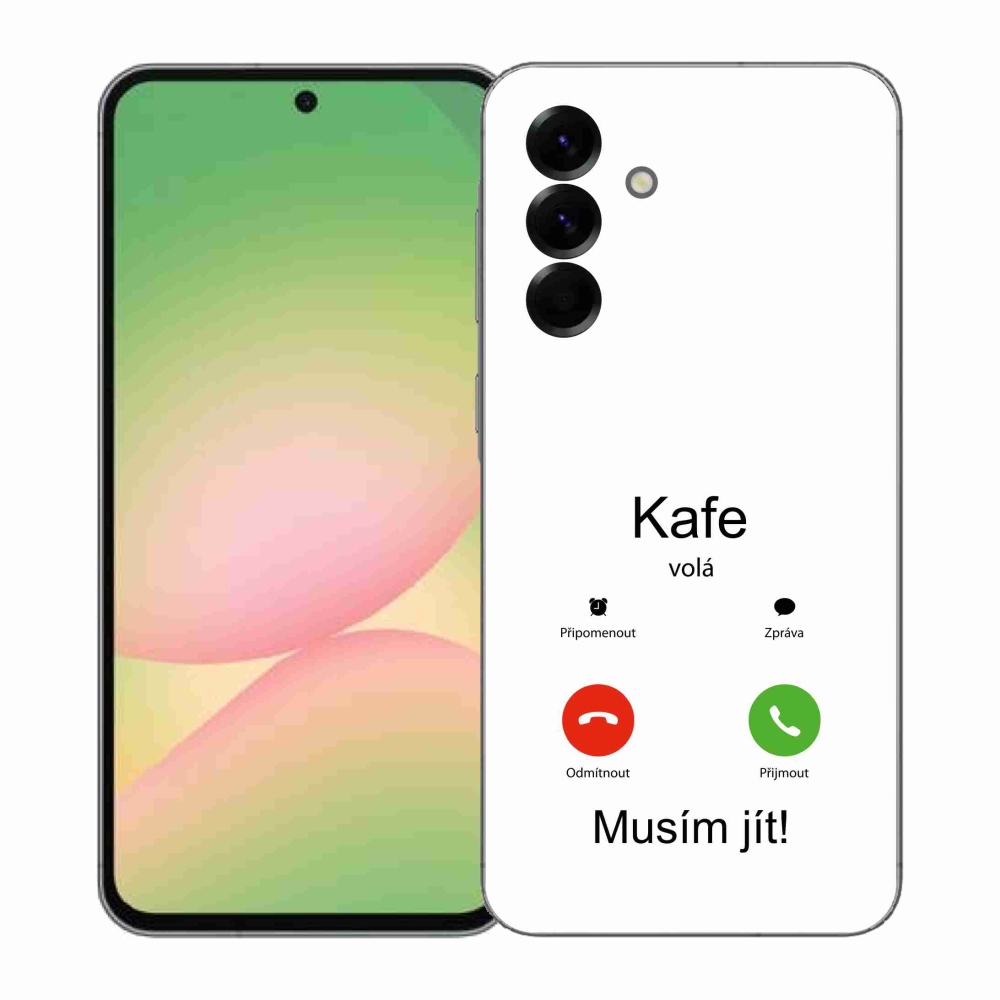 Gélový kryt mmCase na Samsung Galaxy A57 5G - kafe volá biele pozadie