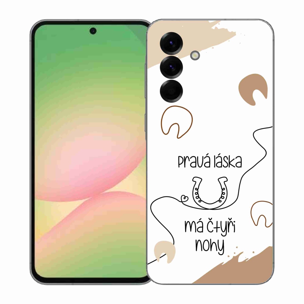 Gélový kryt mmCase na Samsung Galaxy A57 5G - konský motív biele pozadie