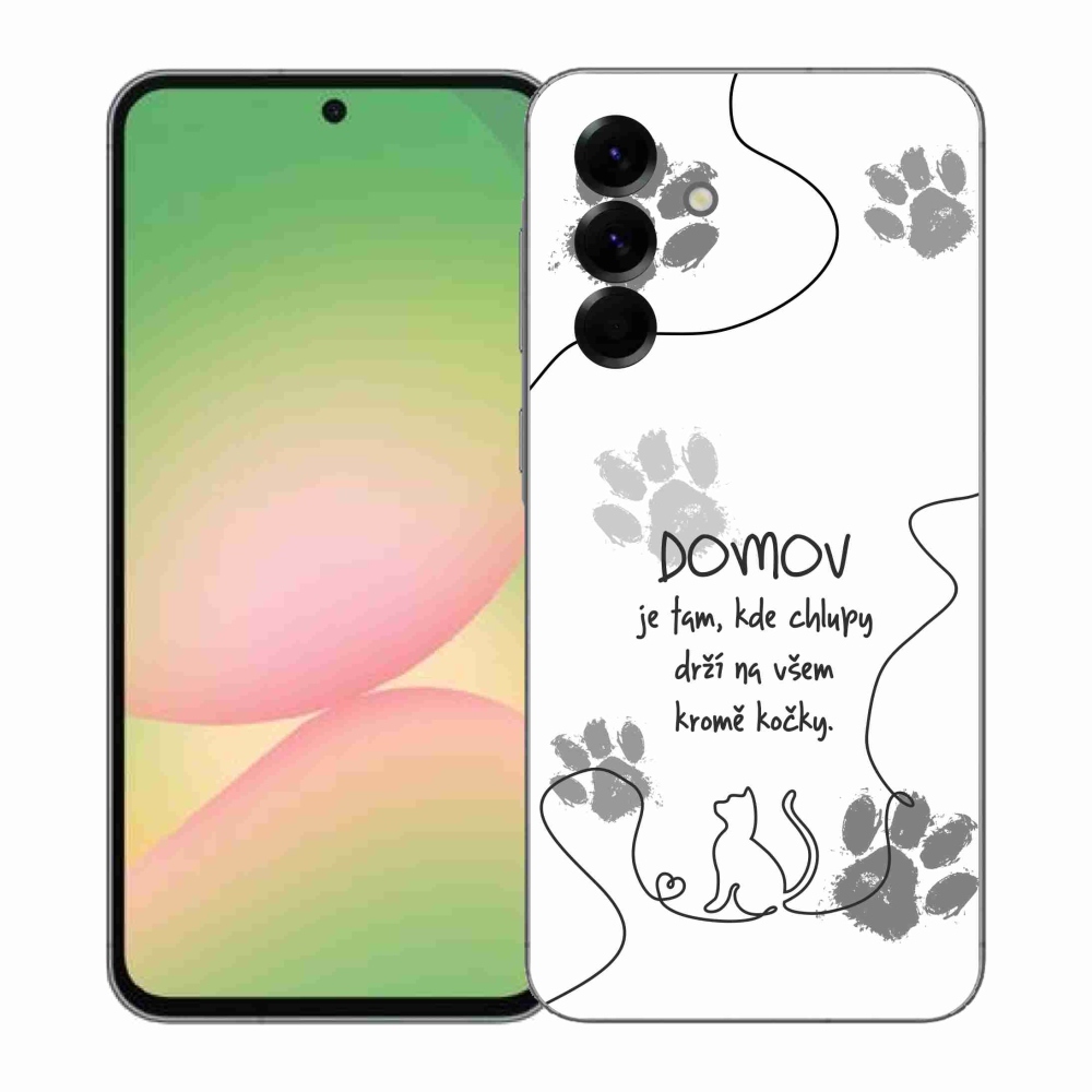 Gélový kryt mmCase na Samsung Galaxy A57 5G - mačacie motív biele pozadie