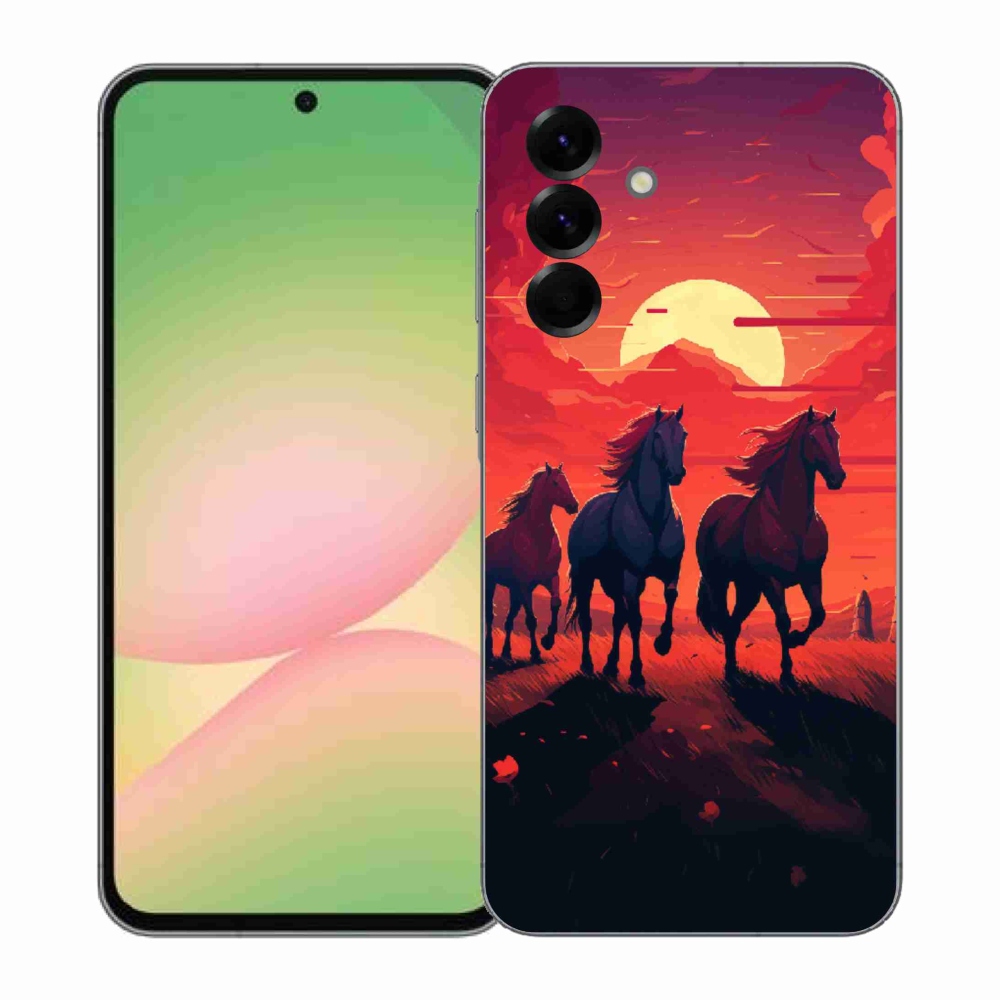 Gélový kryt mmCase na Samsung Galaxy A57 5G - kone a západ slnka