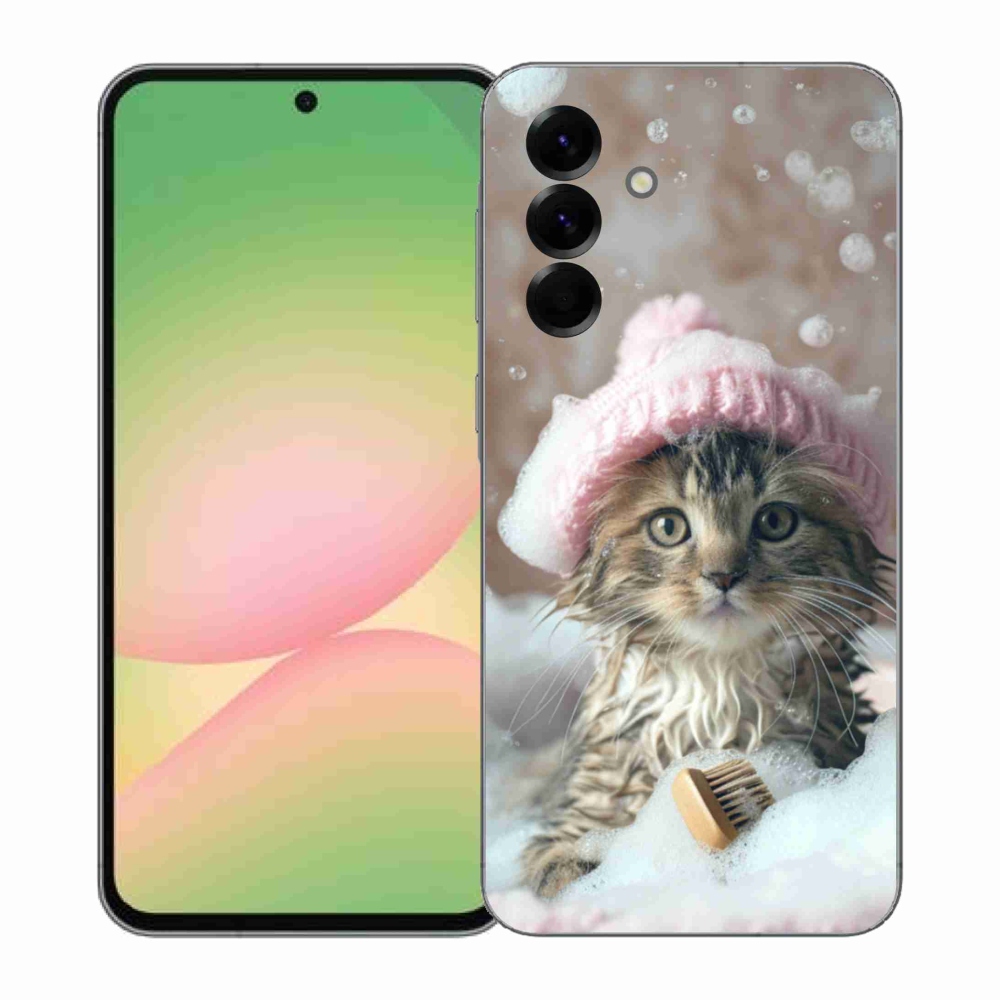 Gélový kryt mmCase na Samsung Galaxy A57 5G - mačiatko a kúpeľ