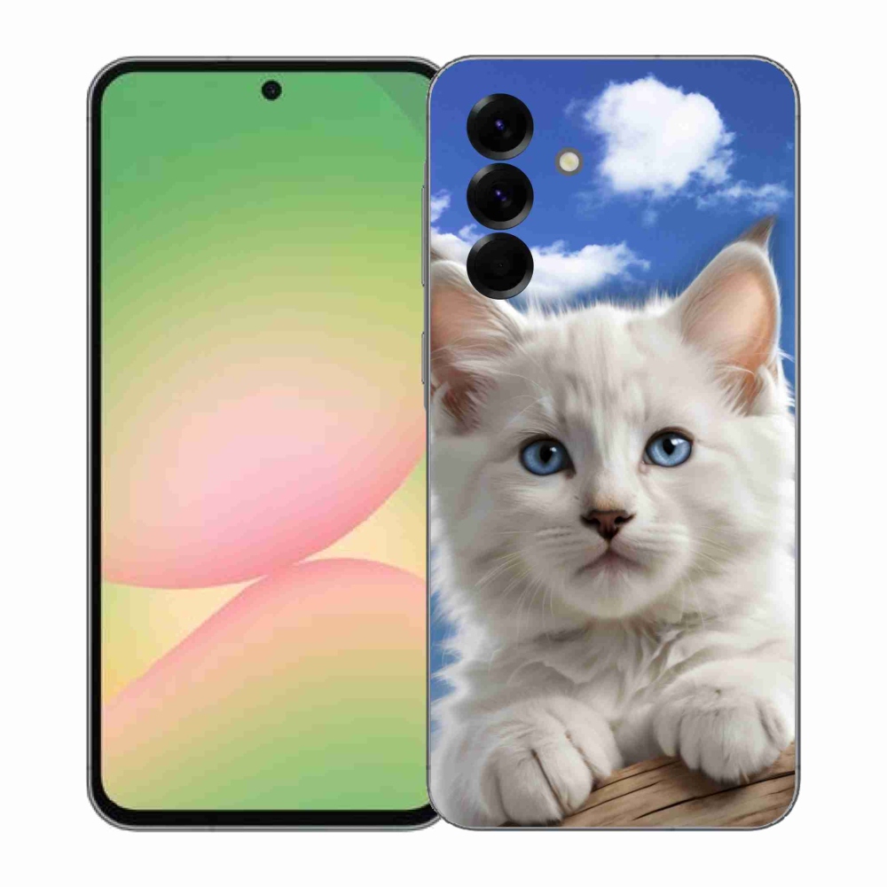 Gélový kryt mmCase na Samsung Galaxy A57 5G - mačiatko a oblaky