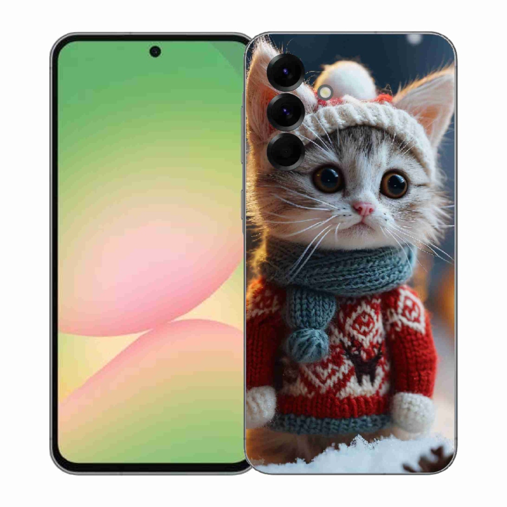 Gélový kryt mmCase na Samsung Galaxy A57 5G - mačiatko vo svetri