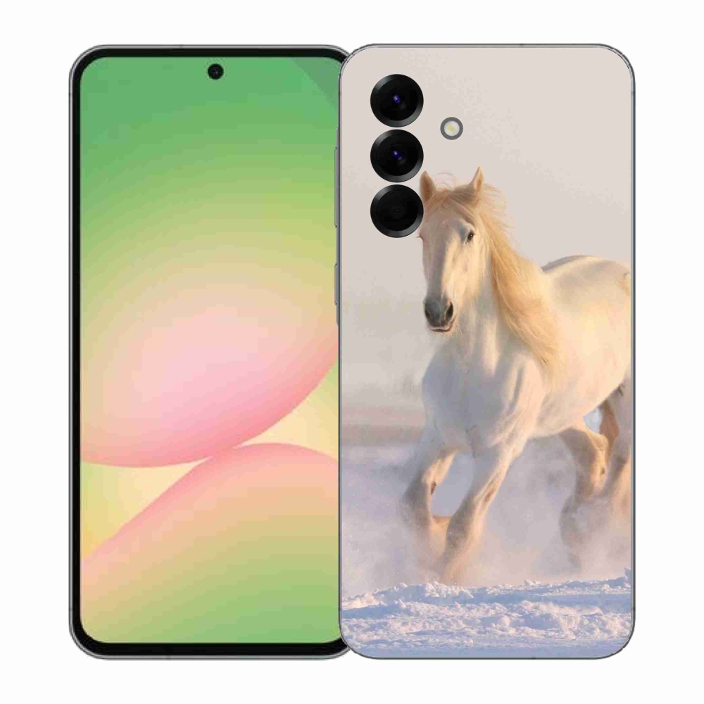 Gélový kryt mmCase na Samsung Galaxy A57 5G - kôň v snehu