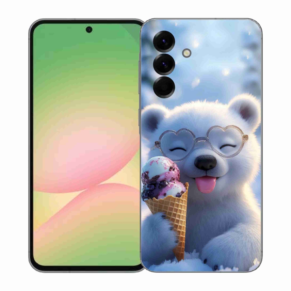 Gélový kryt mmCase na Samsung Galaxy A57 5G - medvedík so zmrzlinou