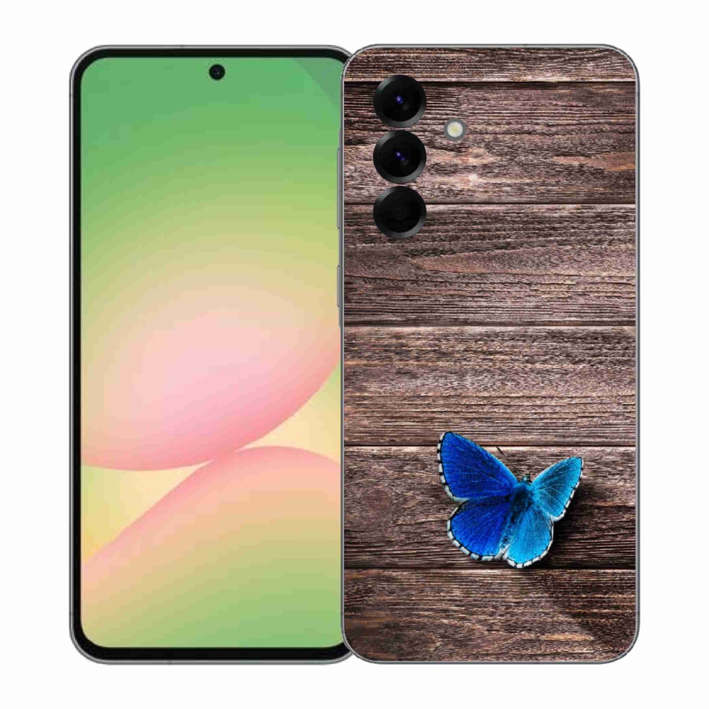 Gélový kryt mmCase na Samsung Galaxy A57 5G - modrý motýľ 1