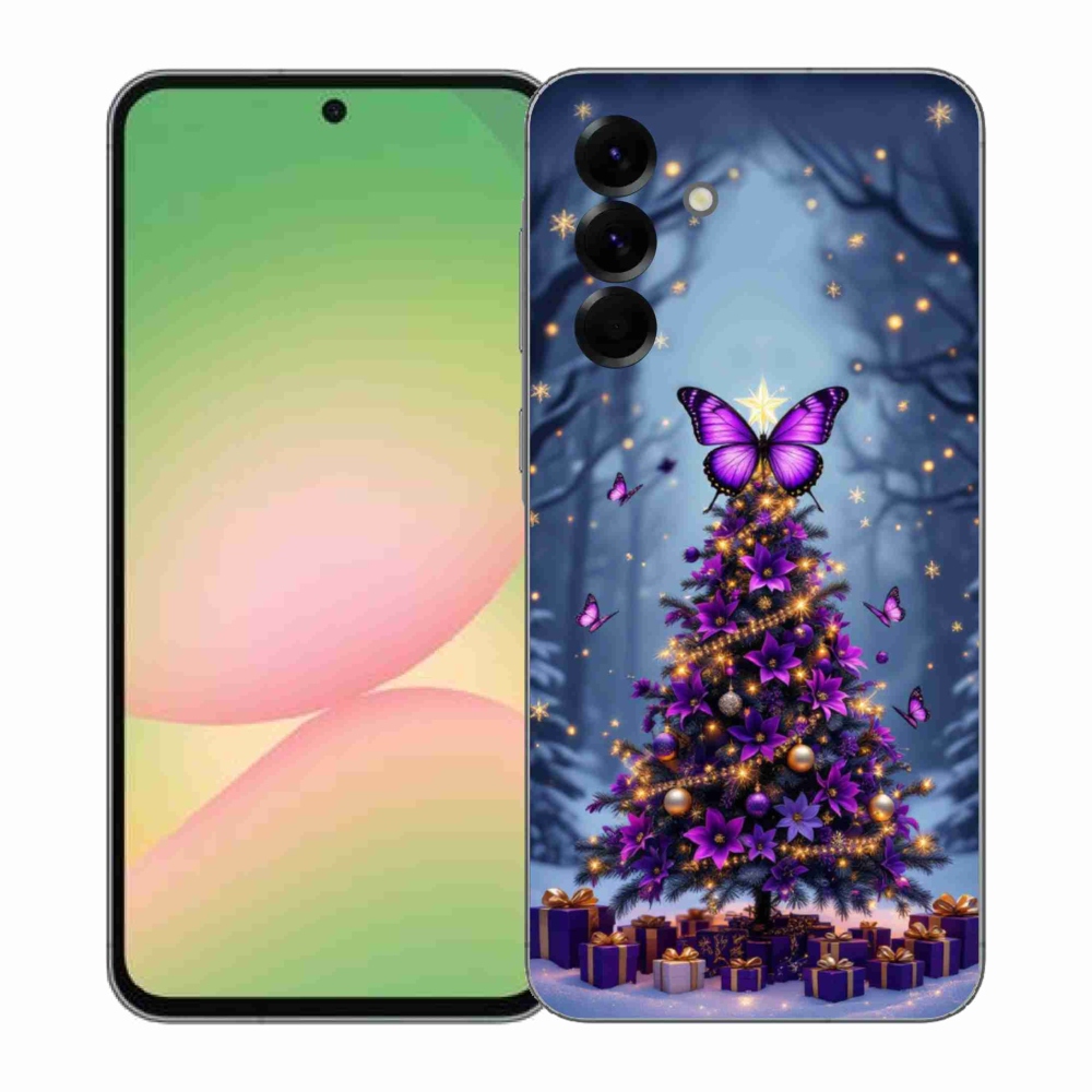 Gélový kryt mmCase na Samsung Galaxy A57 5G - motýlí vianočný stromček