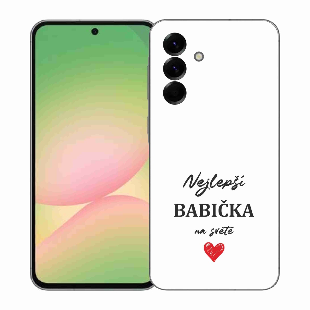 Gélový kryt mmCase na Samsung Galaxy A57 5G - najlepšia babička 1 biele pozadie