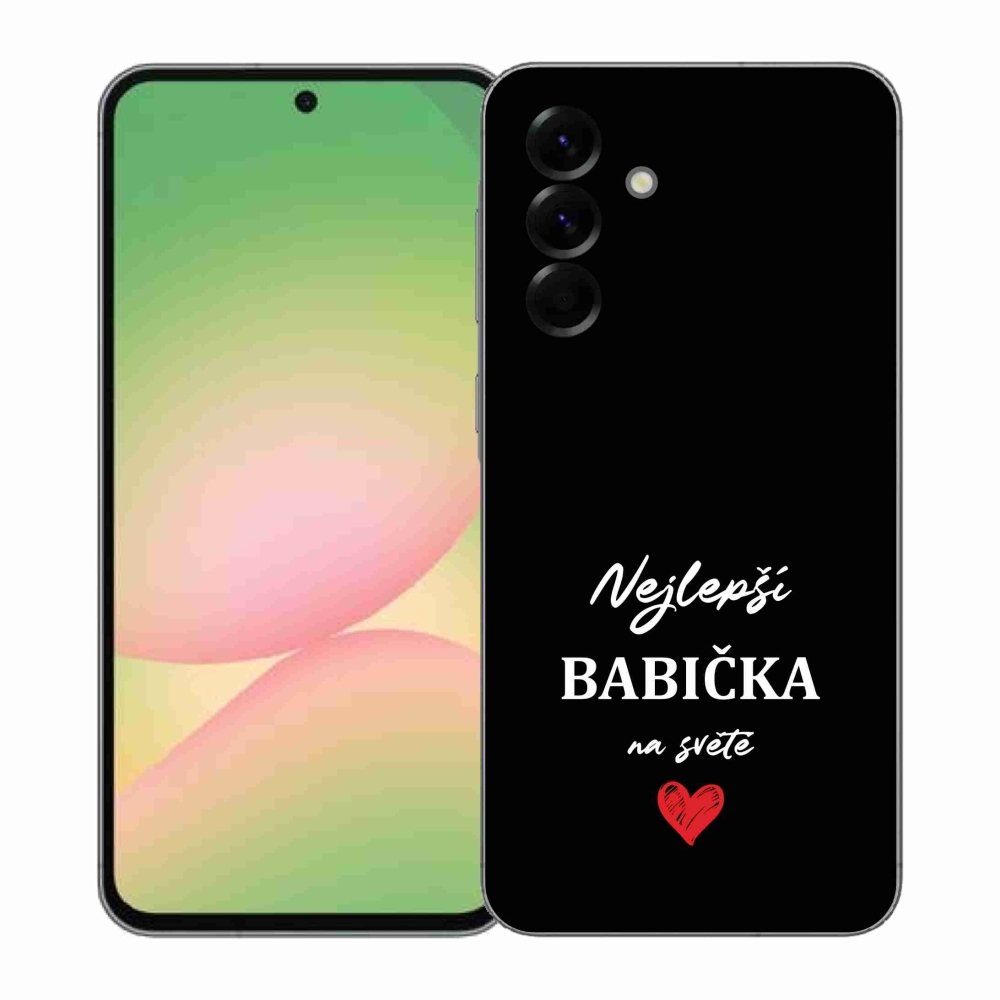 Gélový kryt mmCase na Samsung Galaxy A57 5G - najlepšia babička 1 čierne pozadie