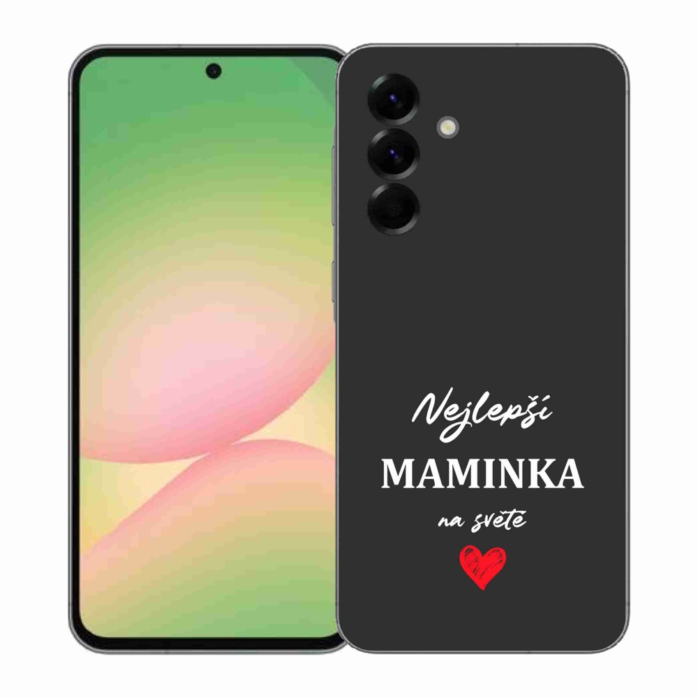 Gélový kryt mmCase na Samsung Galaxy A57 5G - najlepšia mamička 1 čierne pozadie
